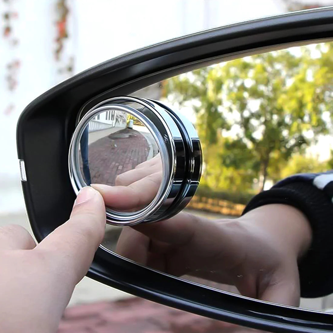 Car Blind-spot Side Mirror Silver Frame - (2 Pc Set)