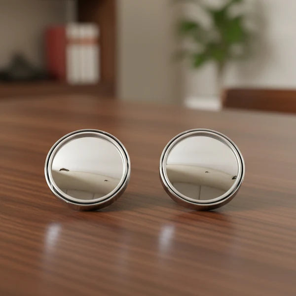 Car Blind-spot Side Mirror Silver Frame - (2 Pc Set)