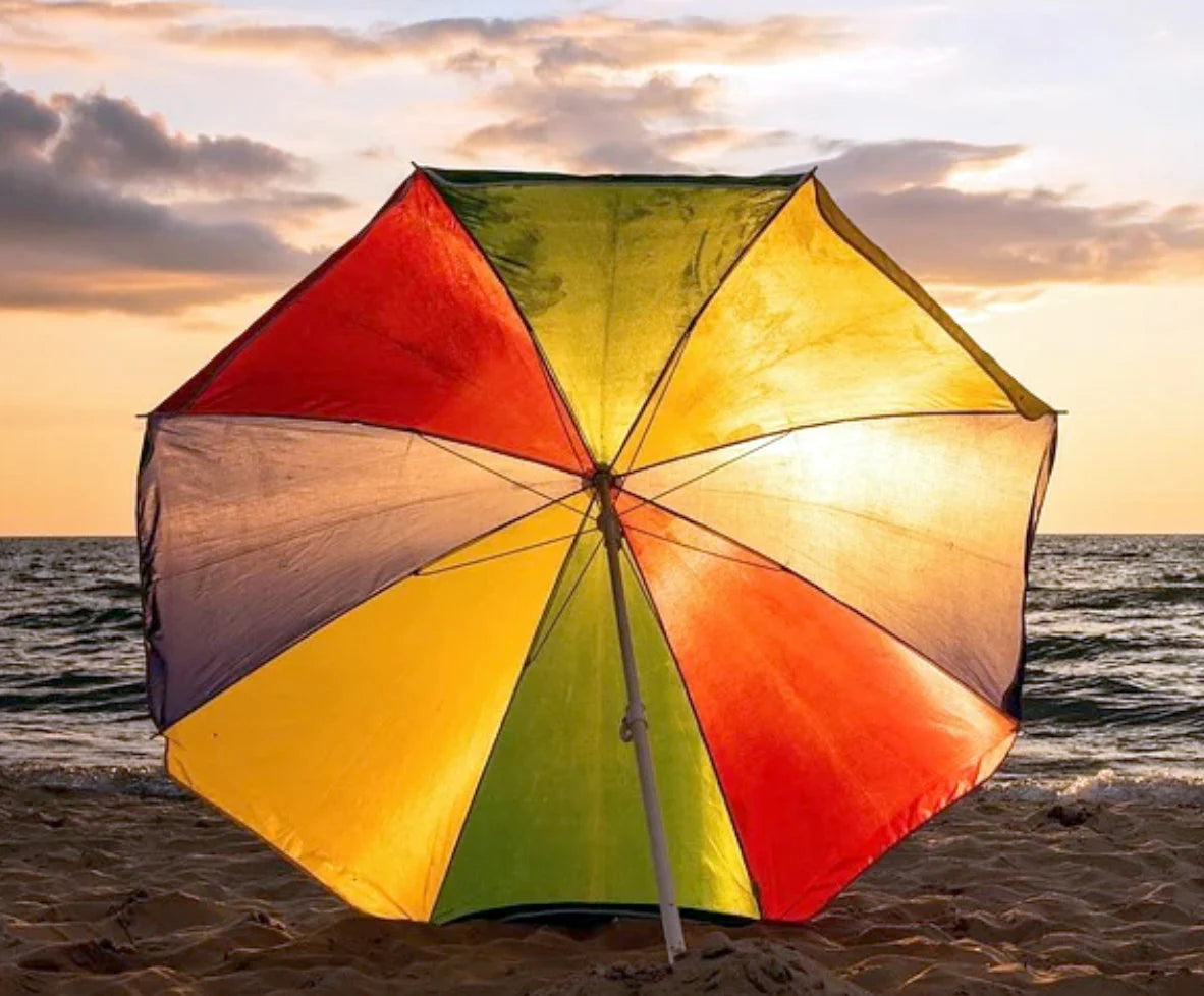 Polyester Garden Umbrella for Beach & Lawn - Waterproof Sun Protection (1pc)
