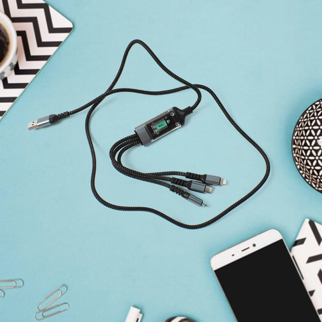 3-in-1 Super Fast Charging Cable 100w - Happy Price - Image 6