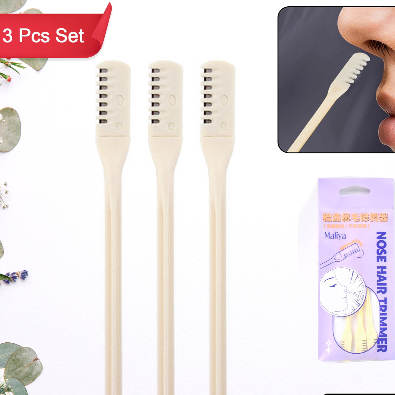 Nose Hair Removal Trimmer Nose Hair Remover Razor Kit Blade (3 Pcs Set) - Happy Price - Image 1