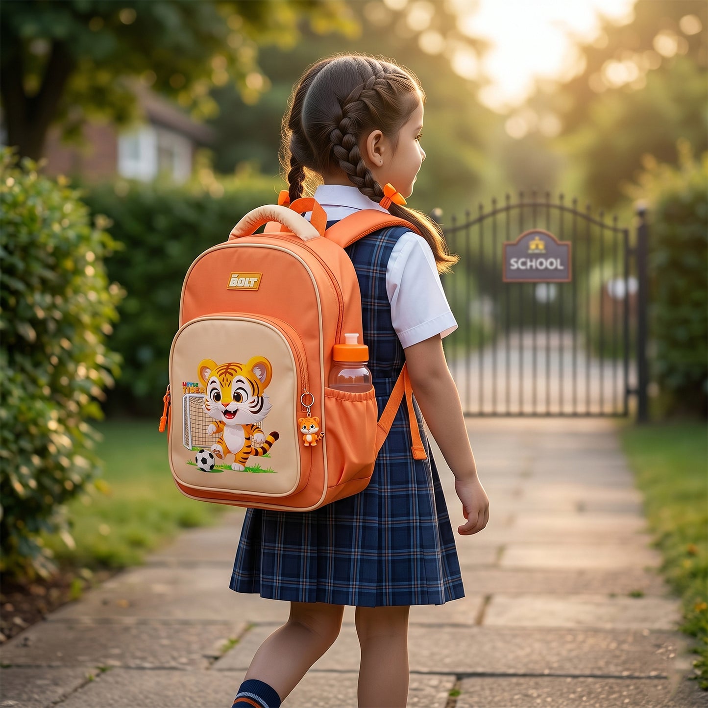 17 Inch Cartoon School Backpack for Kids - Orange - Great Price - Image 6