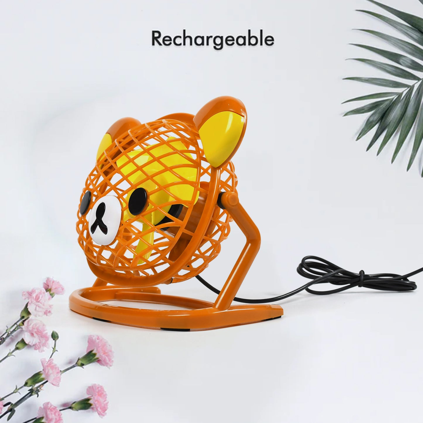 Teddy Bear Portable Fan Adjustable Usb Fan Suitable For Home Office Car Multi Use Fan (Battery Not Include) - Happy Price - Image 2