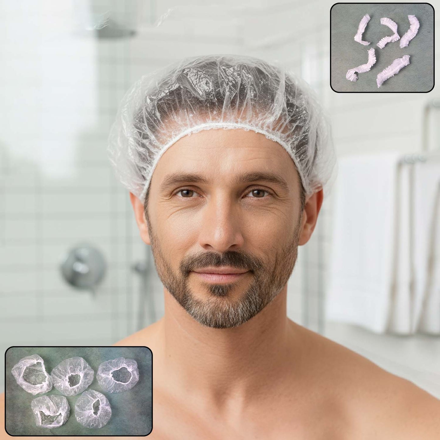 5 Pc Disposable Men's Shower Cap for Hair Protection - Happy Price - Image 2