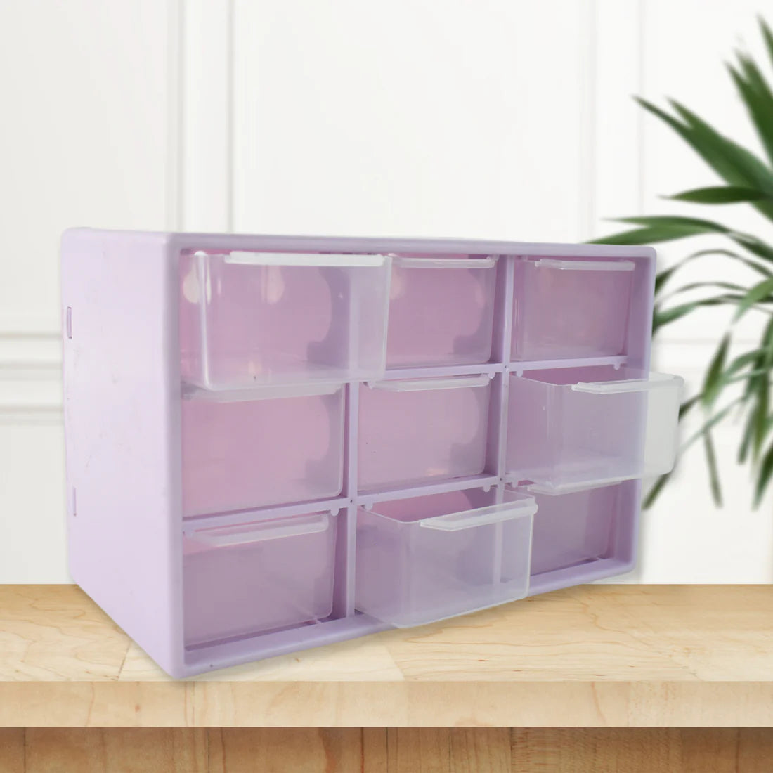 9 Compartment Plastic Drawer Organizer for Jewellery & Small Items (1pc)