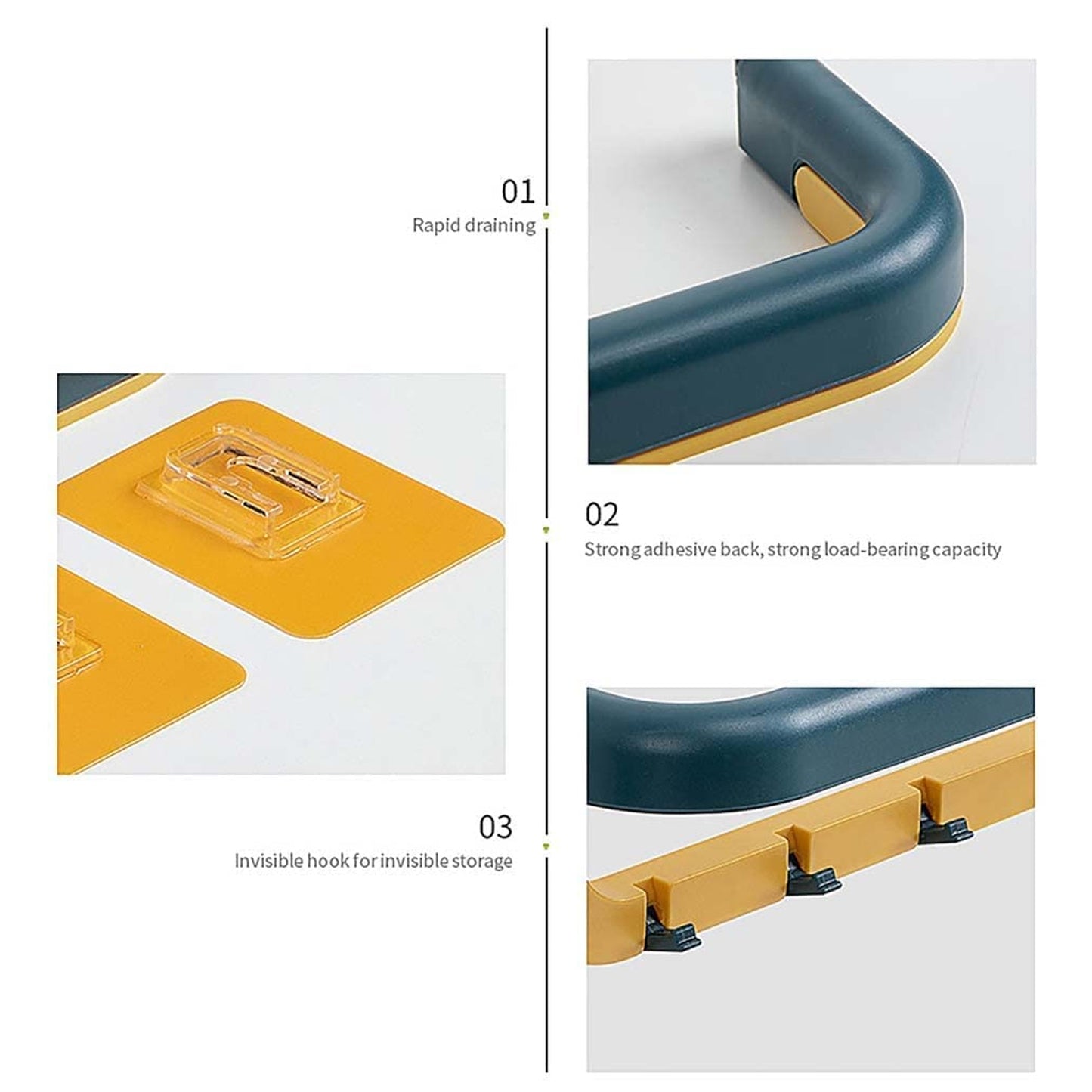 Wall Mounted Double Bar Towel Holder With Hooks Multifunctional Adjustable Towels Rack For Kitchenbathroom Folding Towel Shelf - Happy Price - Image 5