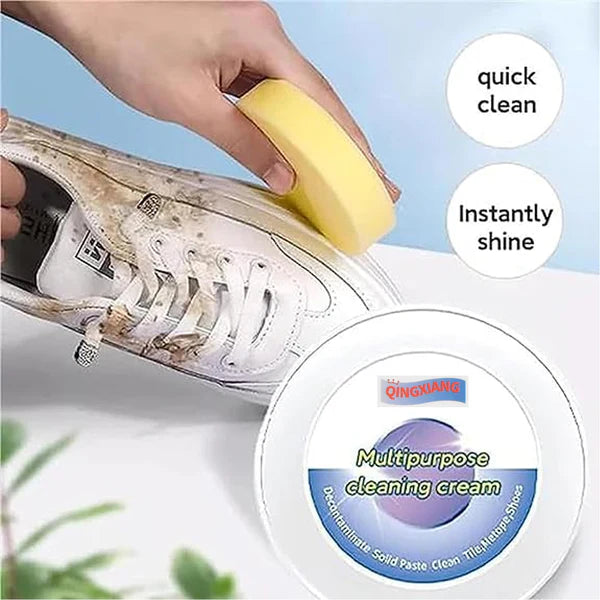 Stain Remover Cleansing Cream For Shoe Polish Sneaker Cleaning Kit Shoe Eraser Stain Remover White Rubber Sole Shoe Cleaner White Shoe Cleaning Cream Stain Remover (260 Gm) - Happy Price - Image 4