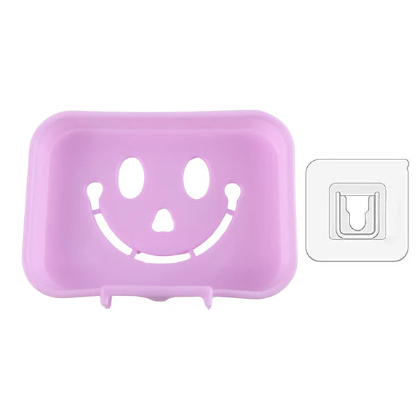 Plastic Soap Dish Holder For Bathroom Shower Wall Mounted Self Adhesive Soap Holder Saver Tray-plastic Sponge Holder For Kitchen Storage Rack Soap Box Bathroom (1 Pc) - Happy Price - Image 4