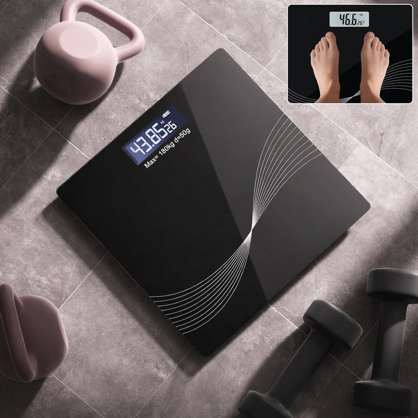 Digital Personal Weighing Scale - Slim Tempered Glass with Large LCD Display (1 Pc) - Happy Price - Image 5