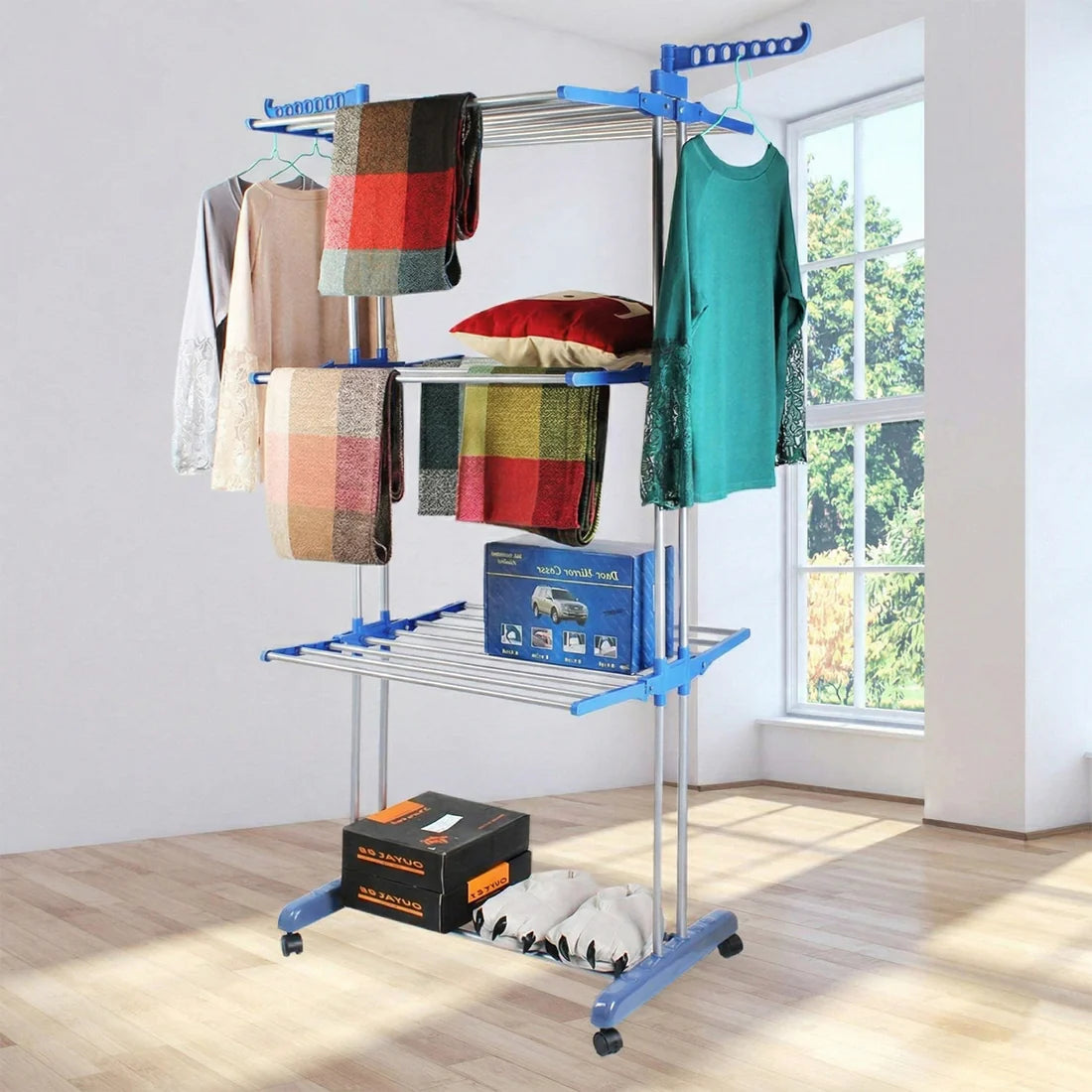Heavy Duty Stainless Steel 3 Layer Foldable Clothes Drying Rack - Great Price - Image 4