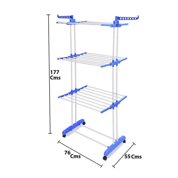 Heavy Duty Stainless Steel 3 Layer Foldable Clothes Drying Rack - Great Price - Image 1