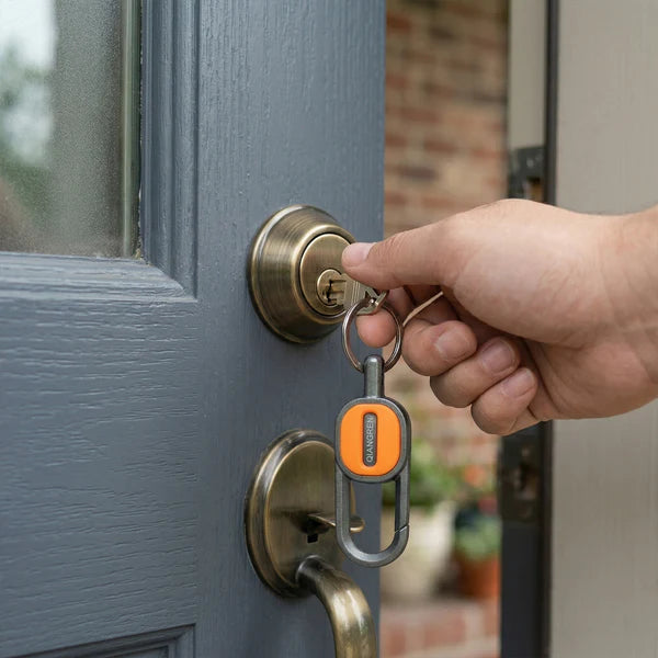 Durable Metal Keychain with Push Lock Clip and Dual Ring (1 Pc) - Secure Key Holder - Great Price - Image 1