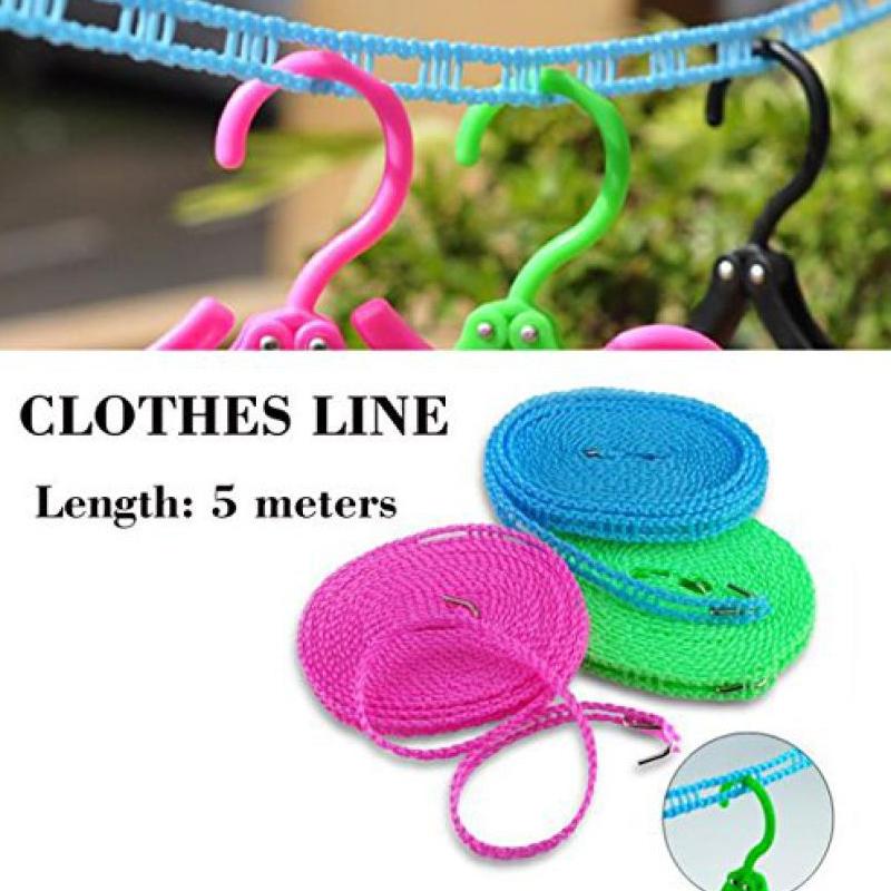 Clothesline Drying Nylon Rope With Hooks - Happy Price - Image 3