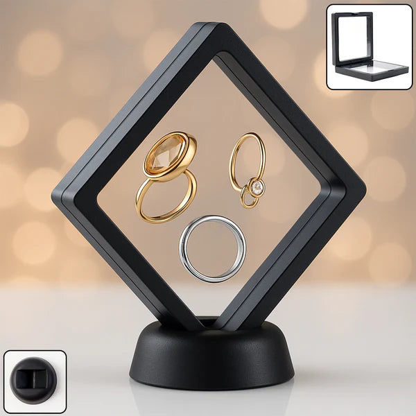 Transparent Jewellery Display Box (11x11 cm, 1 Pc) - Floating Frame Organizer - Happy Price - Image 2