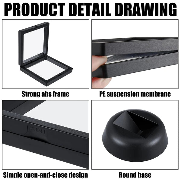 Transparent Jewellery Display Box (11x11 cm, 1 Pc) - Floating Frame Organizer - Happy Price - Image 7