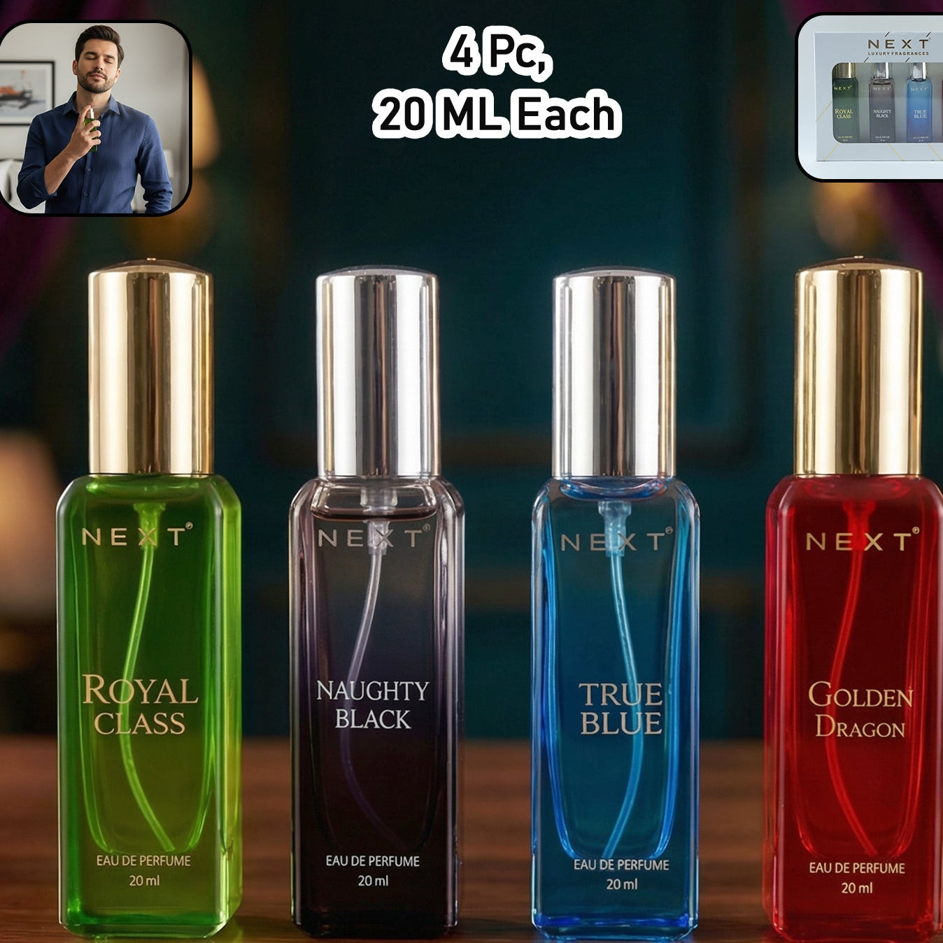 Luxury Fragrance Mini Eau De Parfum Gift Set - 4 Pc x 20 ML Each - Great Price - Image 1