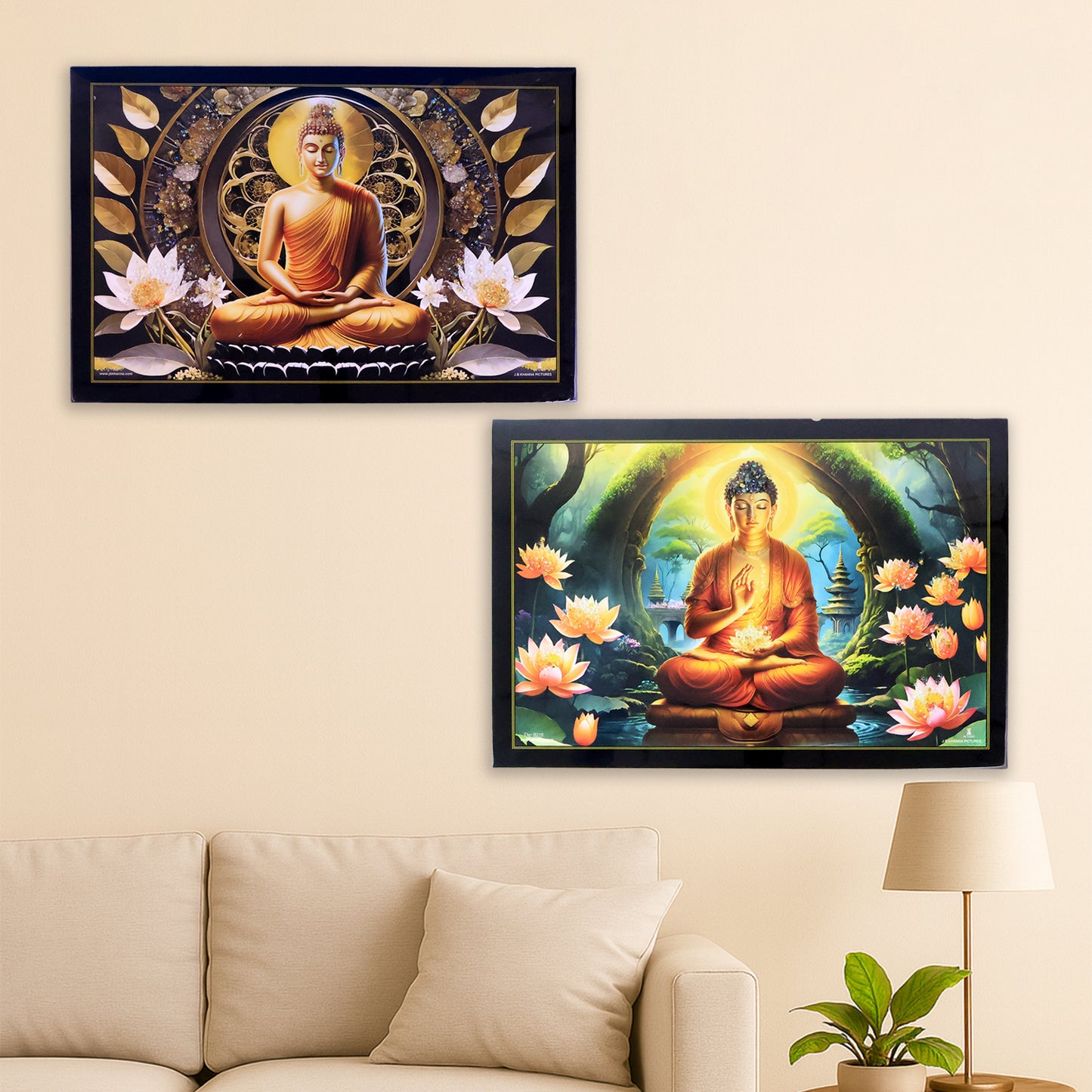 Lord Buddha Wall Art with Wooden Frame - 45x30 cm, 1 Piece - Happy Price - Image 7