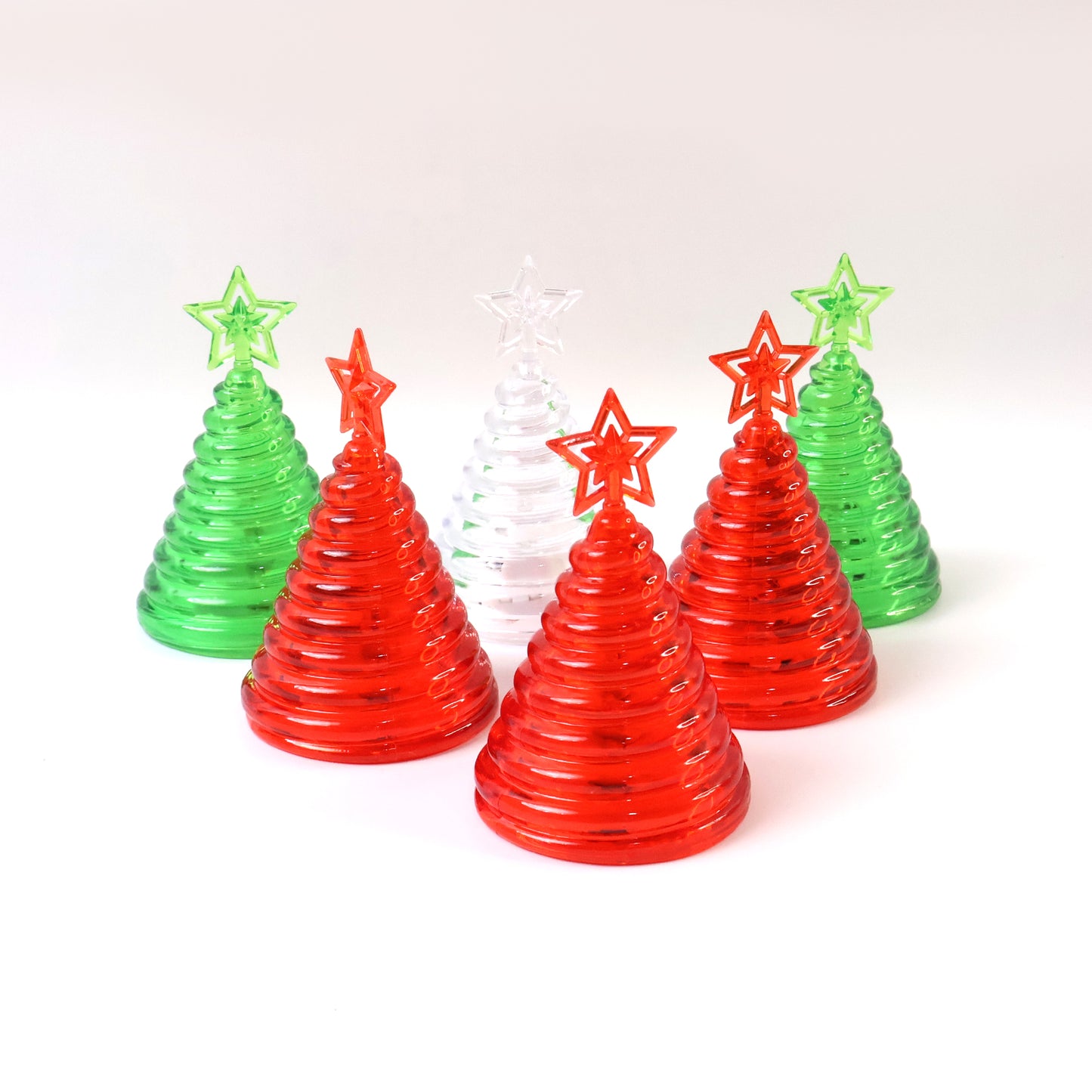 Set of 6 LED Mini Christmas Tree Lights - Battery Operated Cone Lamps - Happy Price - Image 2