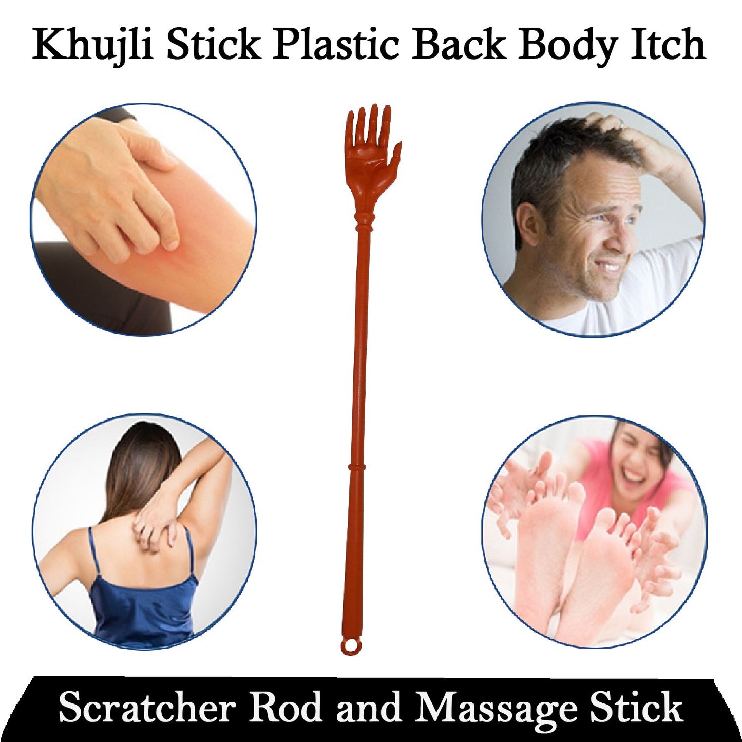 Khujli Stick Plastic Back Body Itch Scratcher Rod And Massage Stick - Happy Price - Image 2