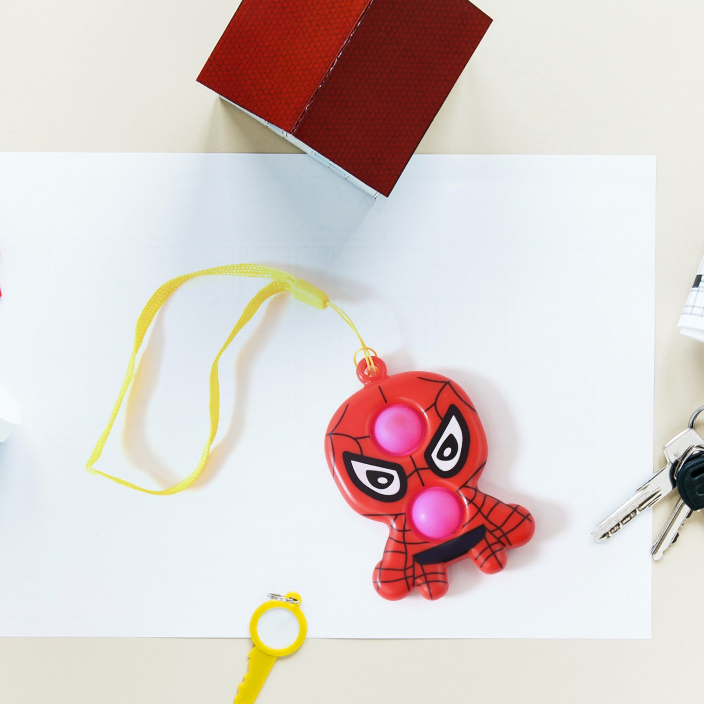 Silicone Push Pop Bubble Fidget Toy Keychain (1 Pc) - Happy Price - Image 7