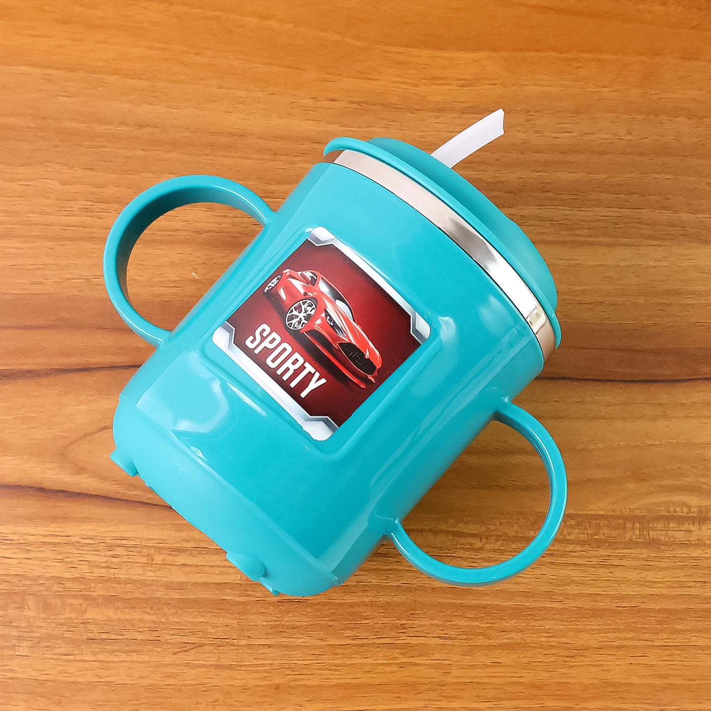 Kids Sporty Sipper Mug with Straw & Dual Handles, 300ml (1 Pc) - Happy Price - Image 3