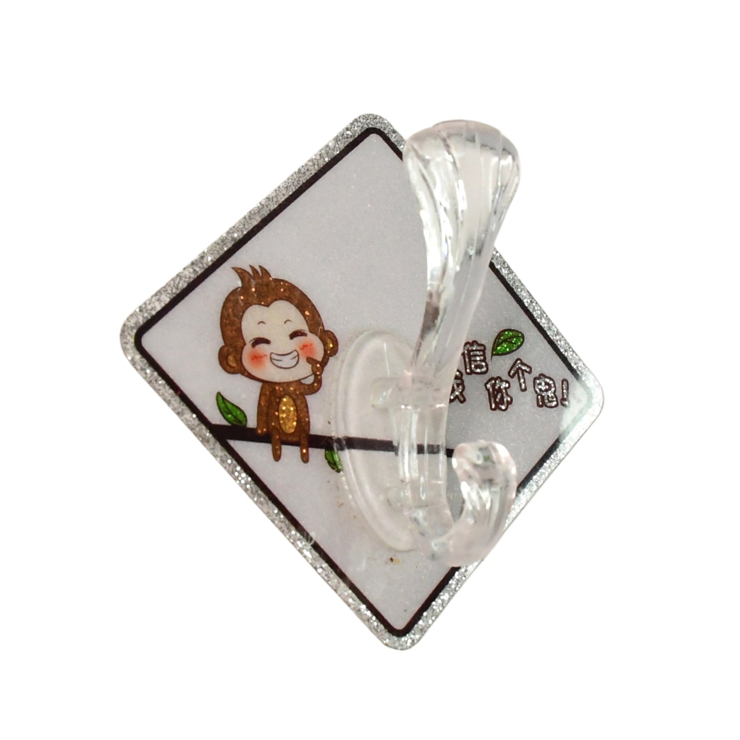 Cute Cartoon Print Transparent Wall Hook With Self-adhesive Back (1 Pc) - Happy Price - Image 5