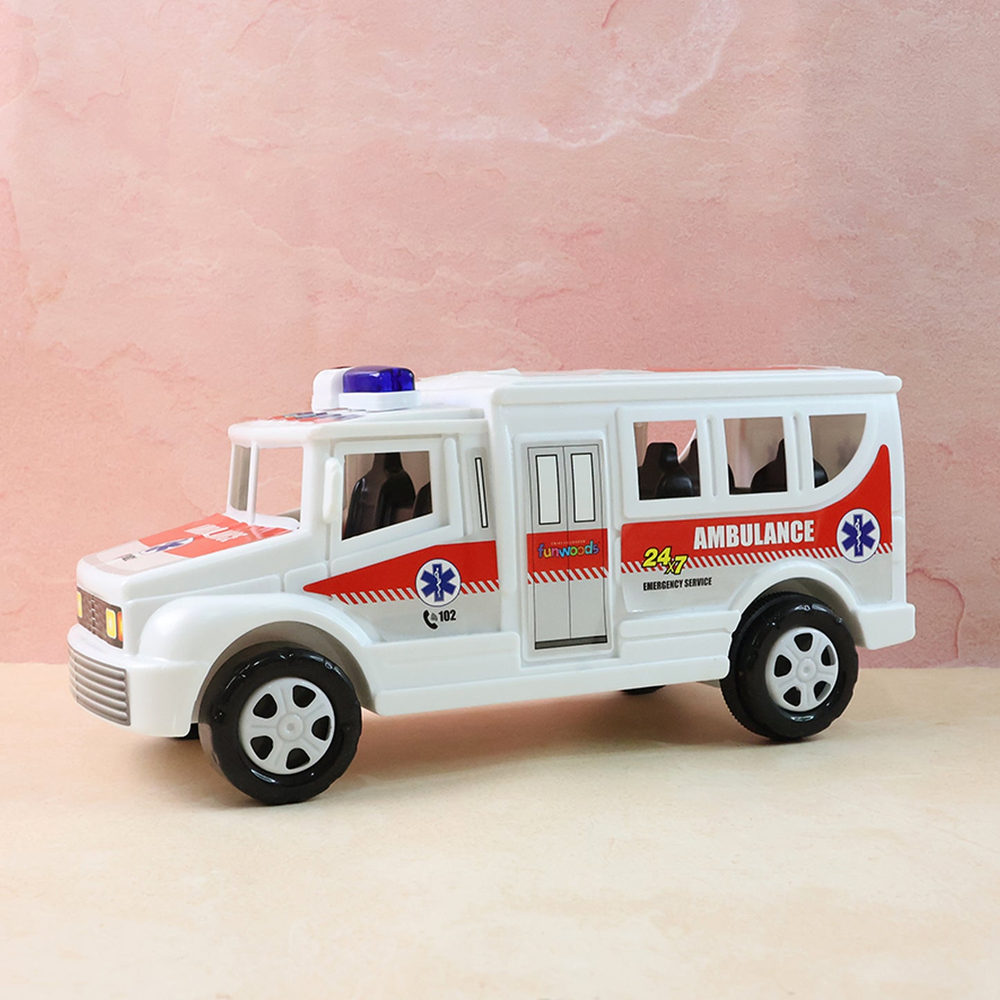 Friction Powered Ambulance Toy for Kids - Realistic Rescue Vehicle (1 Pc) - Happy Price - Image 3