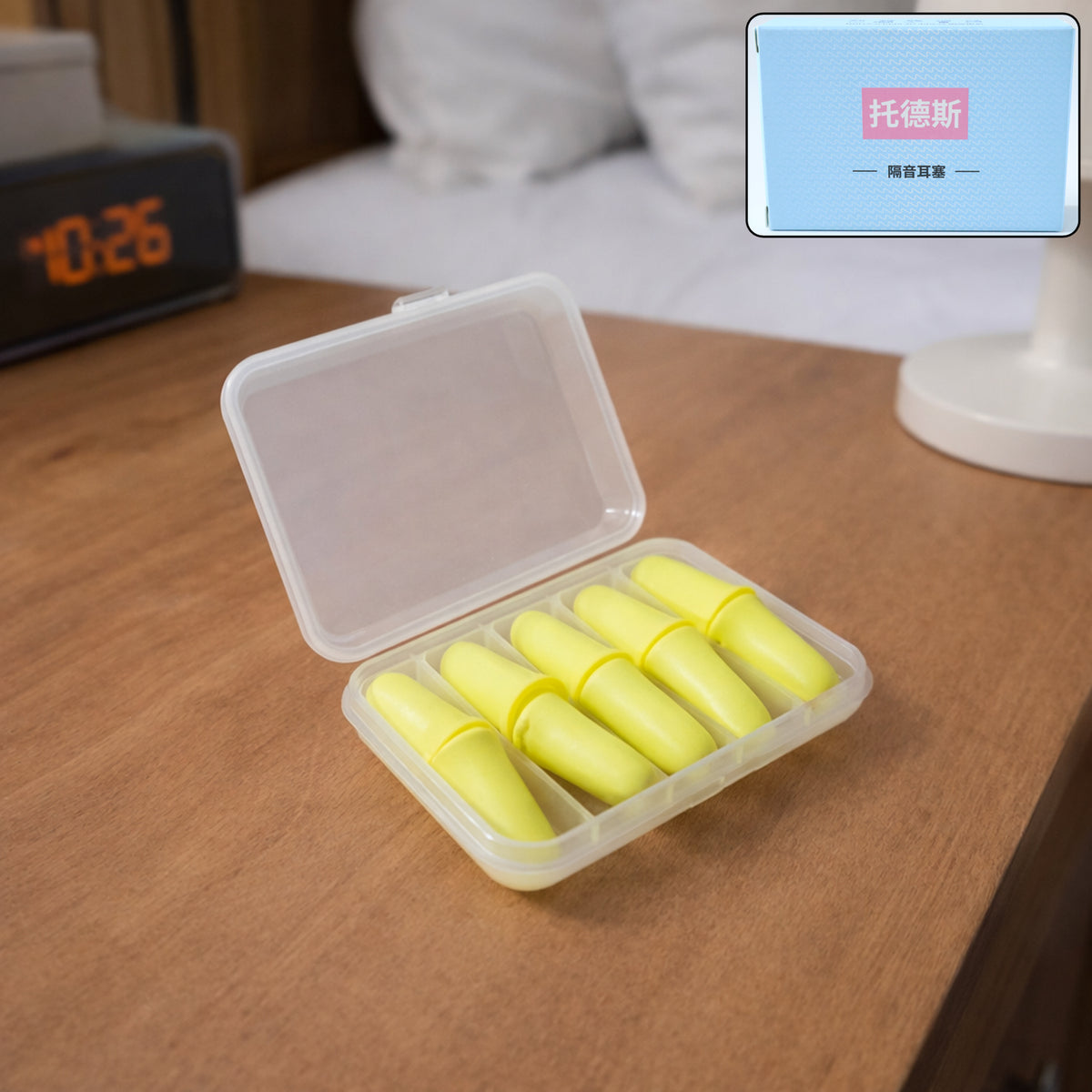 Soft Foam Earplugs for Noise Reduction - 5 Pair Pack with Case - Happy Price - Image 2