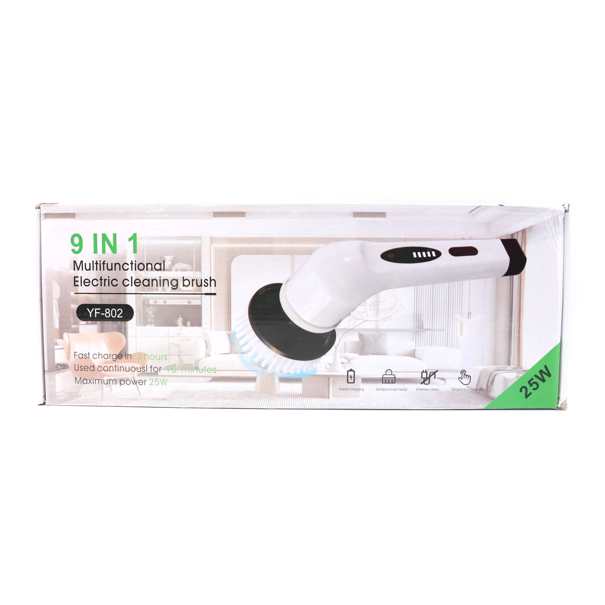 9-in-1 Electric Spin Scrubber Set with Extendable Handle & LCD Display - Happy Price - Image 2