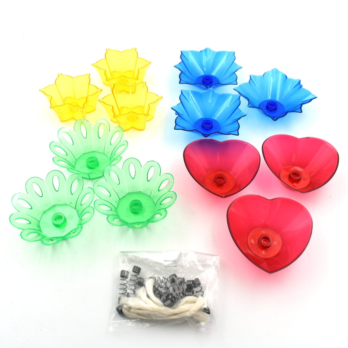 Multicolor Candle Cups - Heart, Flower, Star Shapes (12 Pc Set) - Great Price - Image 7