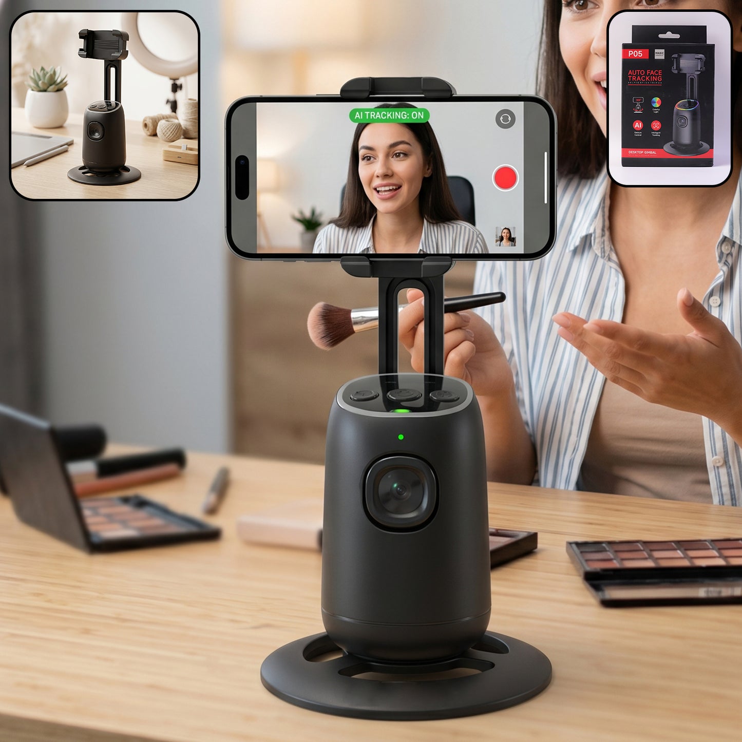 Smart AI Auto Face Tracking Mobile Holder Stand - 360° Rotation, Hands-Free for Content Creation - Great Price - Image 2