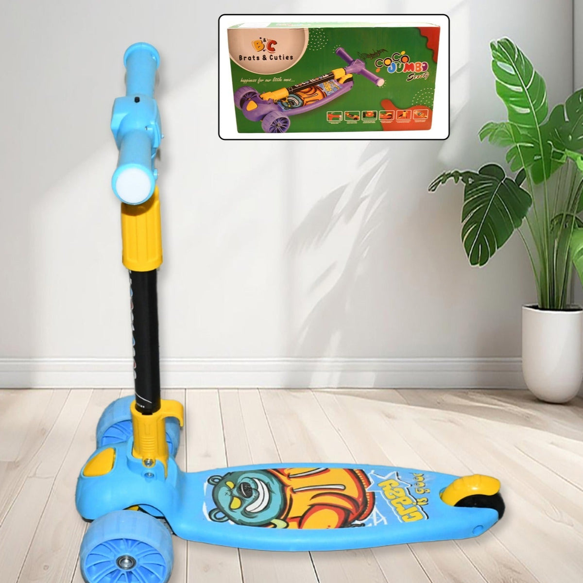 Jumbo Scooter For Kids 2 Wheels Steel Frame Large Foldable Height Adjustable - Happy Price - Image 1