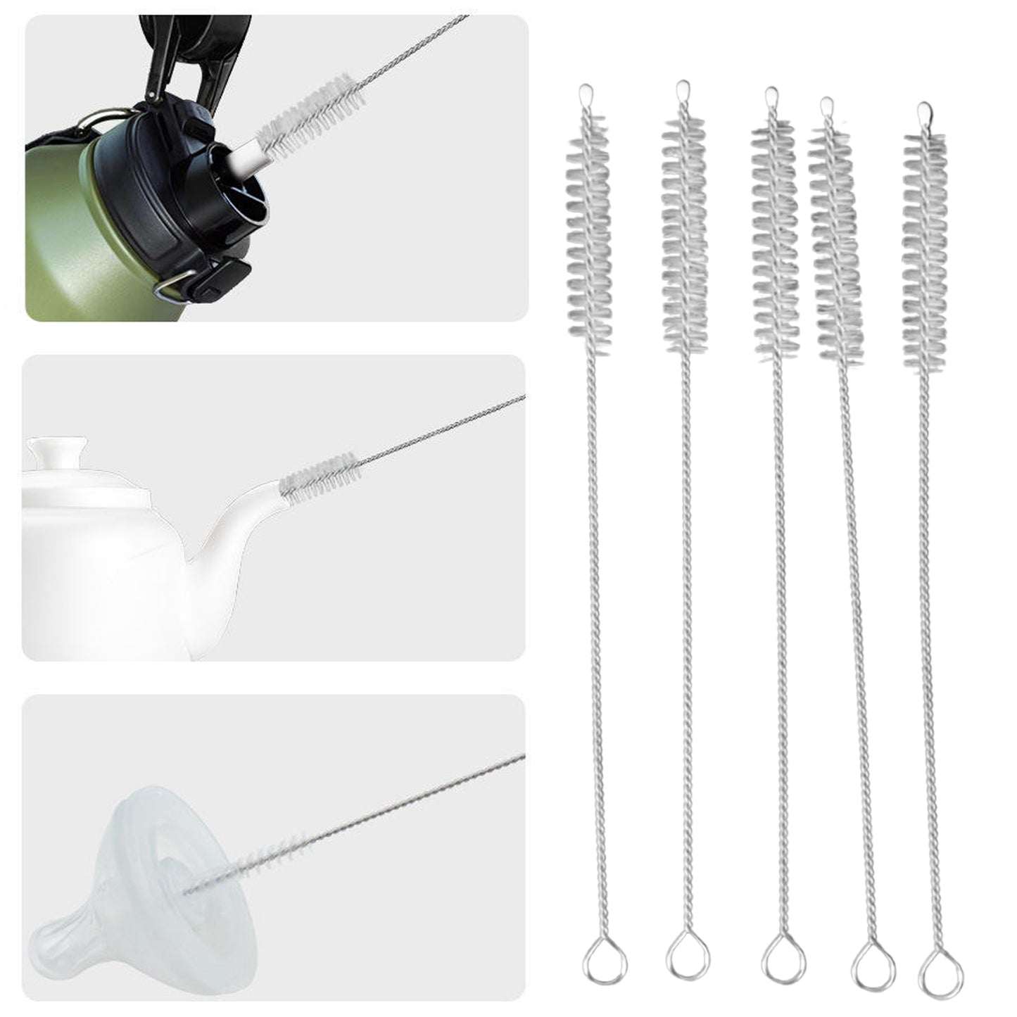 10 Pc Straw and Bottle Cleaning Brush Set for Narrow Openings - Happy Price - Image 5