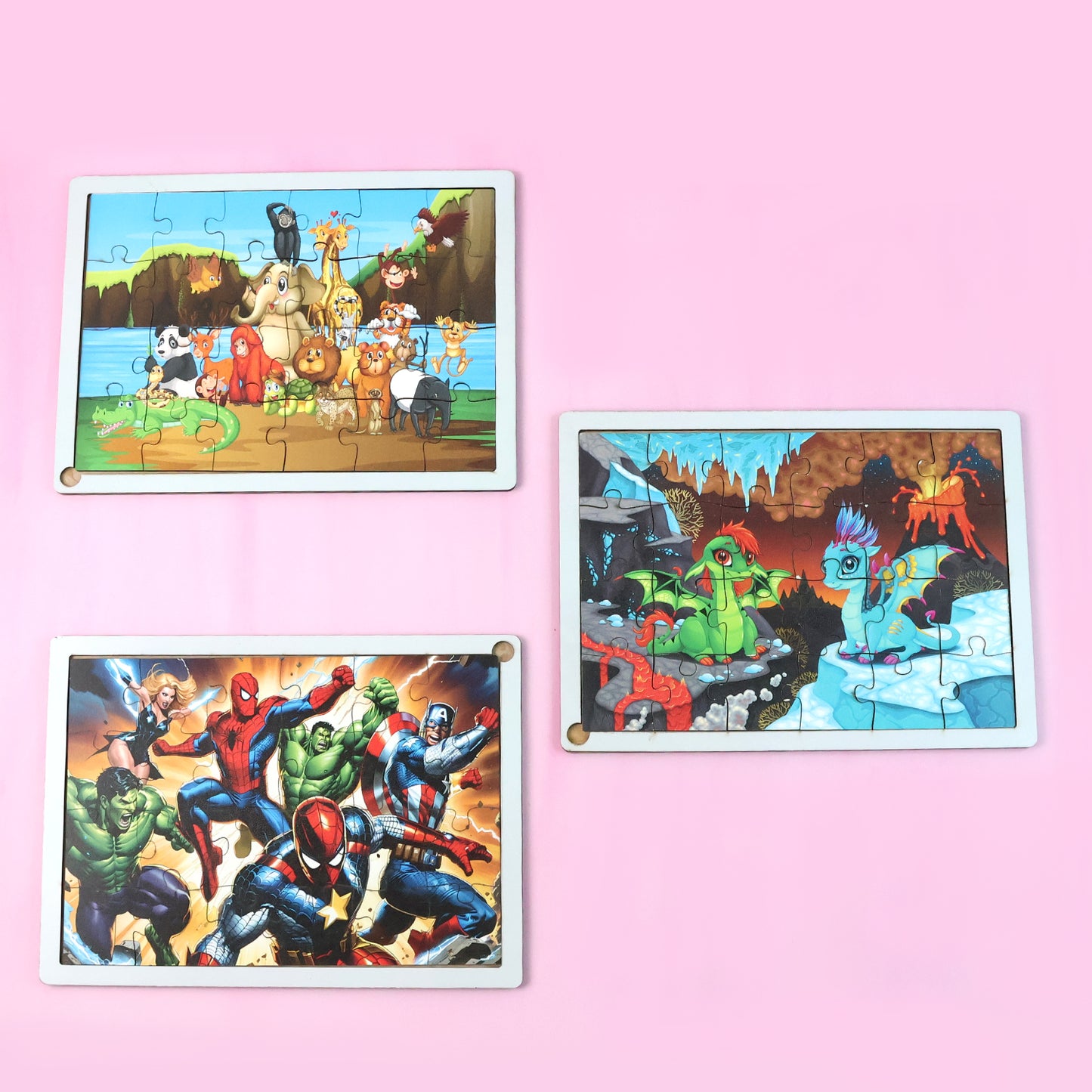 Wooden Jigsaw Puzzle Board for Kids - Assorted Cartoon & Animal Designs (1 Pc) - Happy Price - Image 7