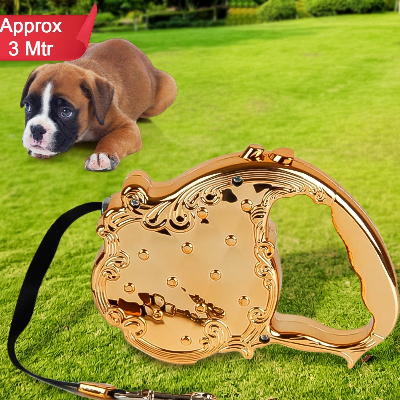 Retractable Telescopic Belt Rope Cat Golden Traction (3m Approx 1 Pc) - Happy Price - Image 1