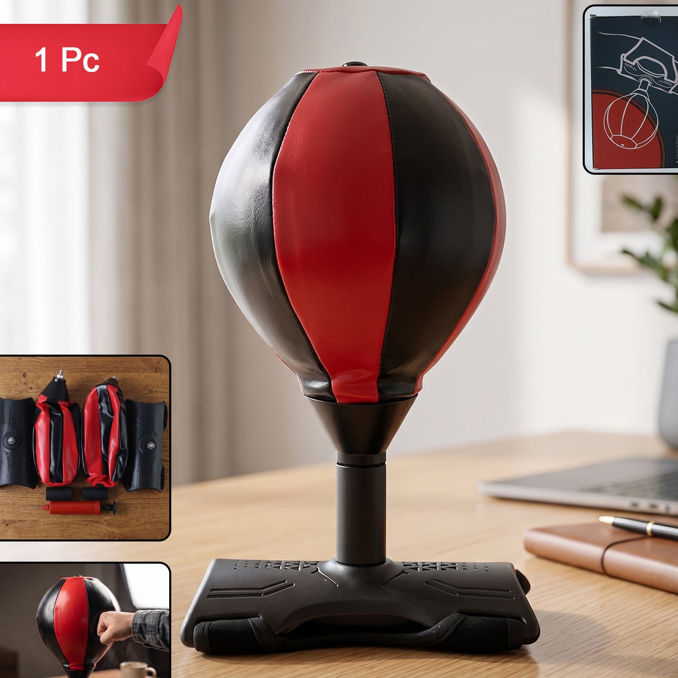 Portable B-grade Inflatable Punching Bag With Air Pump (1 Pc)