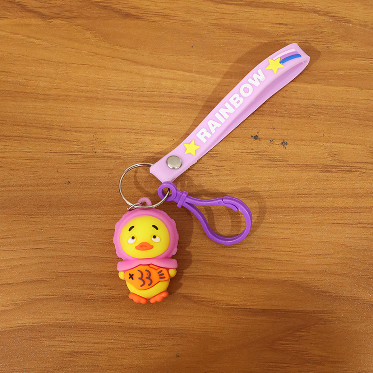 Cute Cartoon Duck Keychain with Rainbow Strap - 1 Pc - Happy Price - Image 7