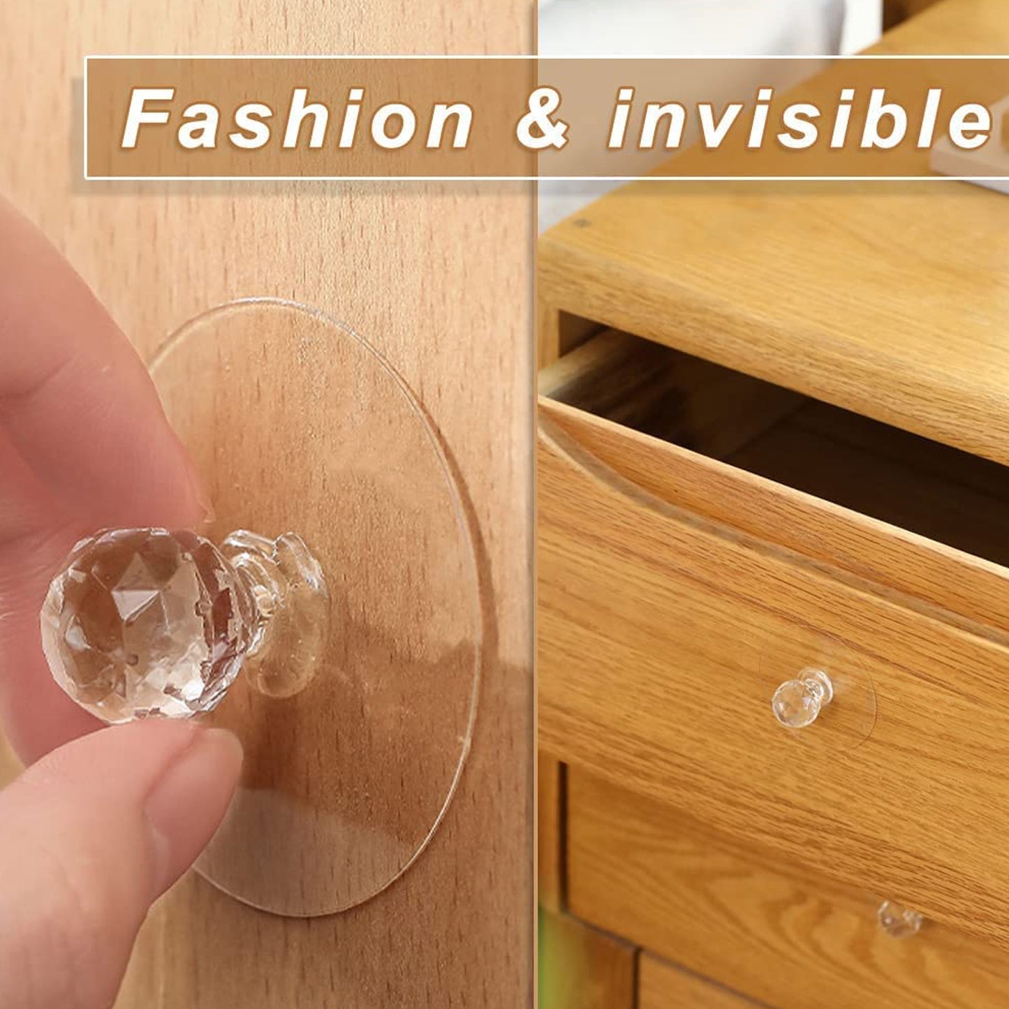 Crystal Diamond Shaped Drawer Pull Handles - Clear Cabinet Knobs (1 Pc) - Happy Price - Image 3