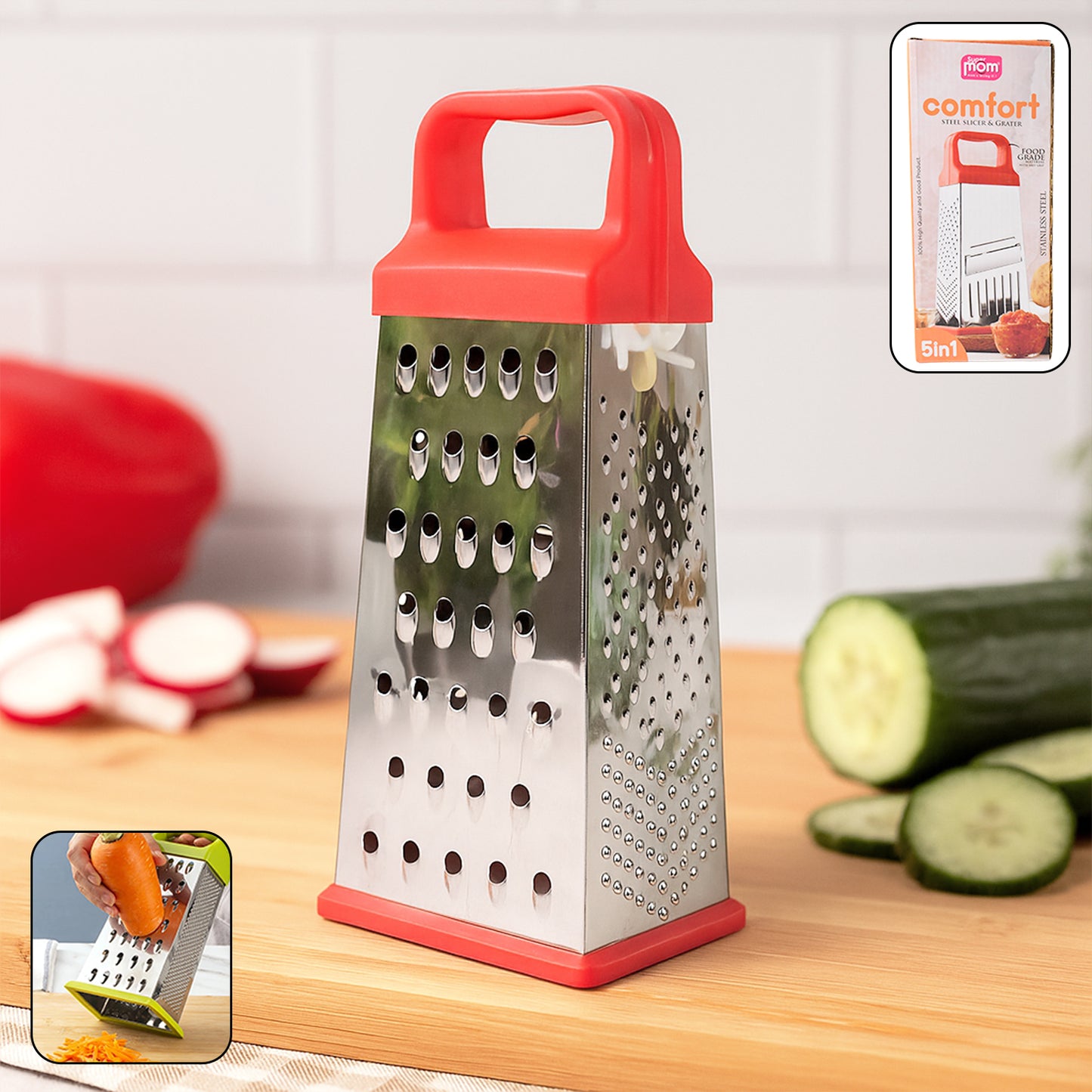 Happyprice 5-in-1 Stainless Steel Grater and Slicer for Kitchen Use - Happy Price - Image 7