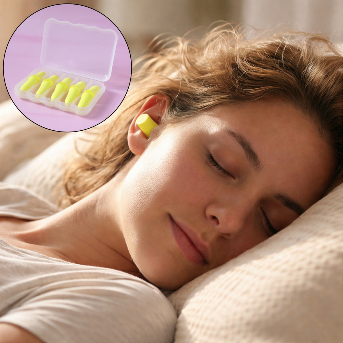 5 Pair Soft Foam Ear Plugs with Case - Noise Reduction for Sleep & Study - Happy Price - Image 3