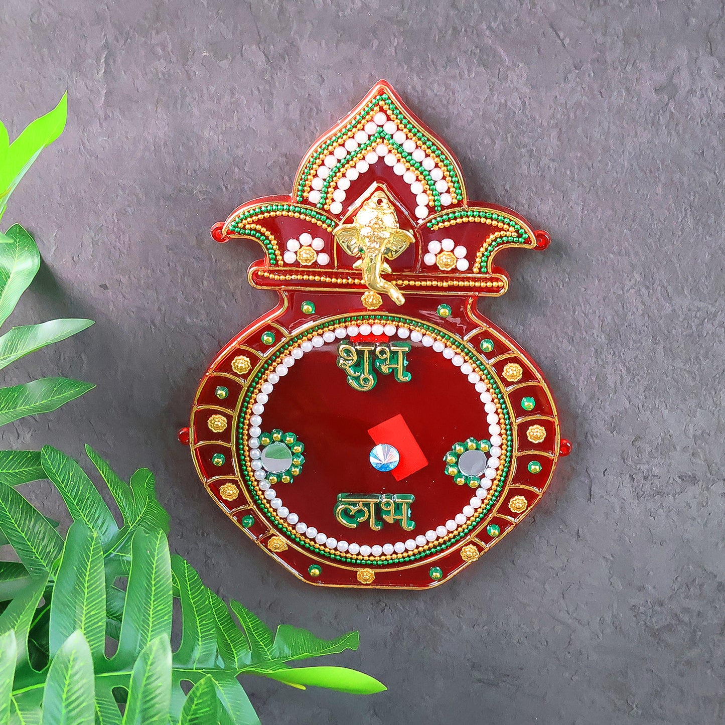 Decorative Kalash Wall Hanging With Shubh Labh (1 Pc) - Happy Price - Image 7