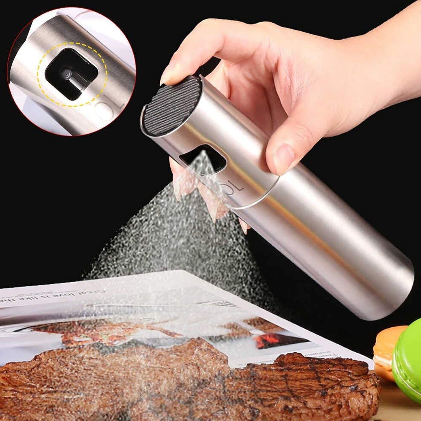 Oil Spray Bottle For Dosa Food Grade Stainless Steel Glass Oil Spray Bottle (100 Ml) - Happy Price - Image 2
