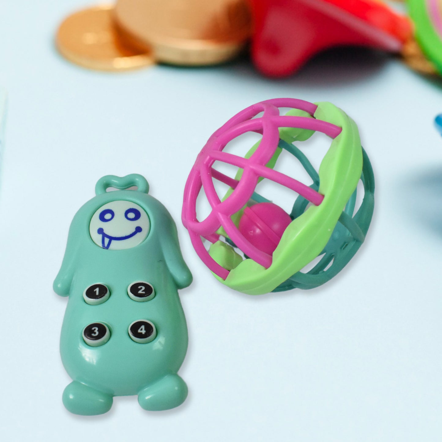 Kinder Rattles Classic Store Plastic Non-toxic Shake And Grab Ball Baby Rattles Teethers (8 Pcs Set) - Happy Price - Image 5