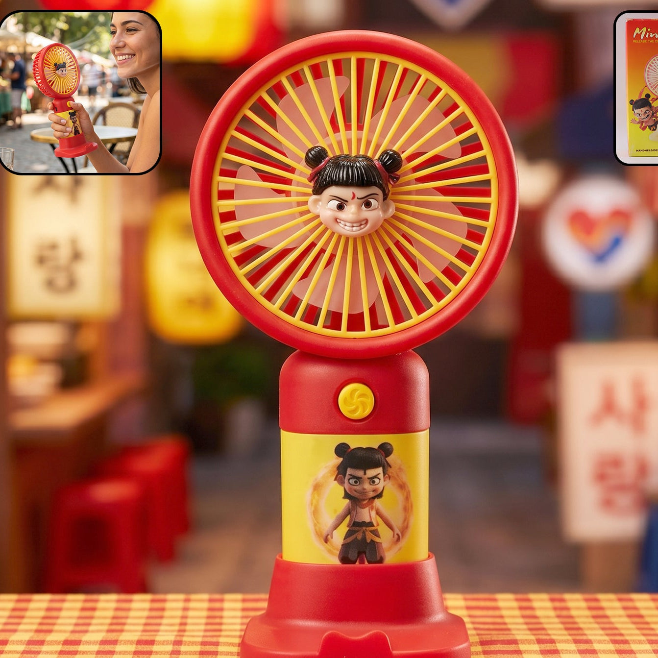 Cute Cartoon Character Portable Mini Fan (1 Pc)