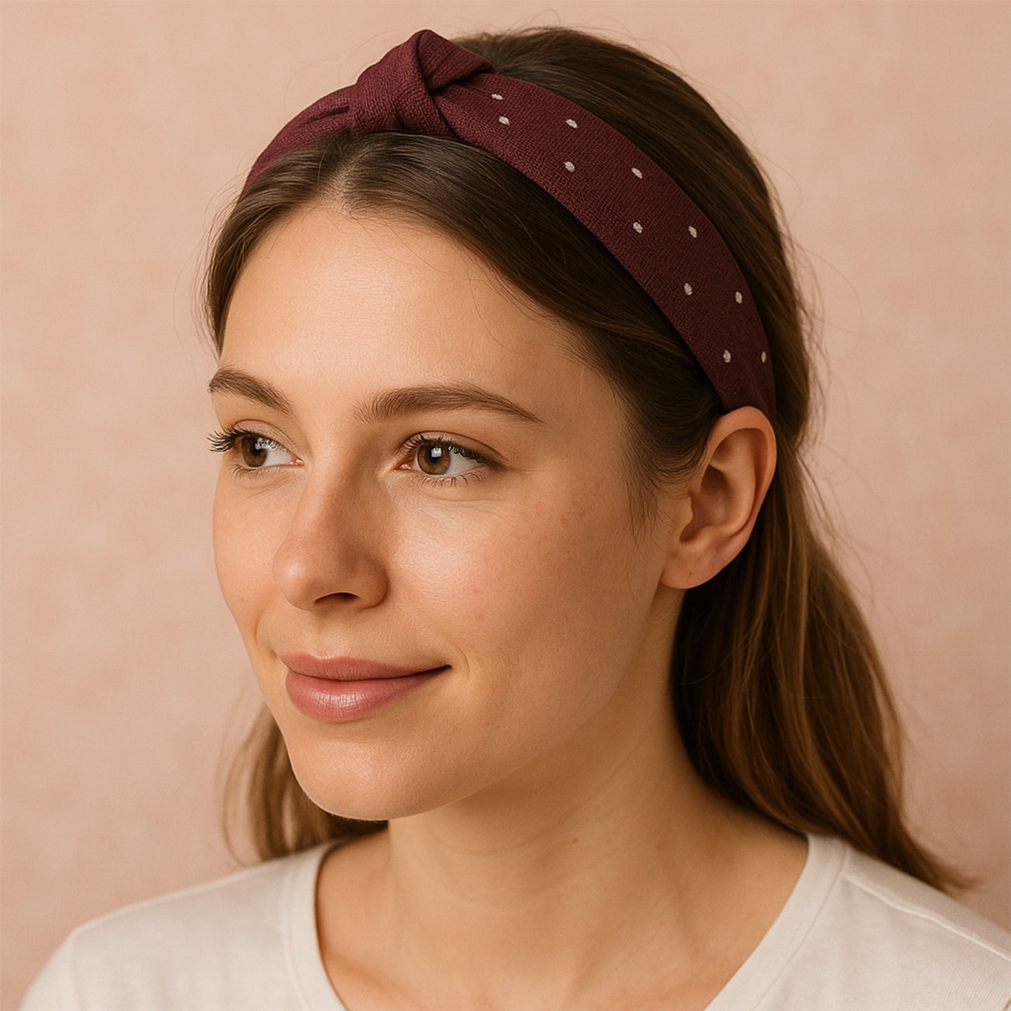 Womens Polka Dot Fabric Knot Hairband Stylish Comfortable (1 Pc) - Happy Price - Image 5