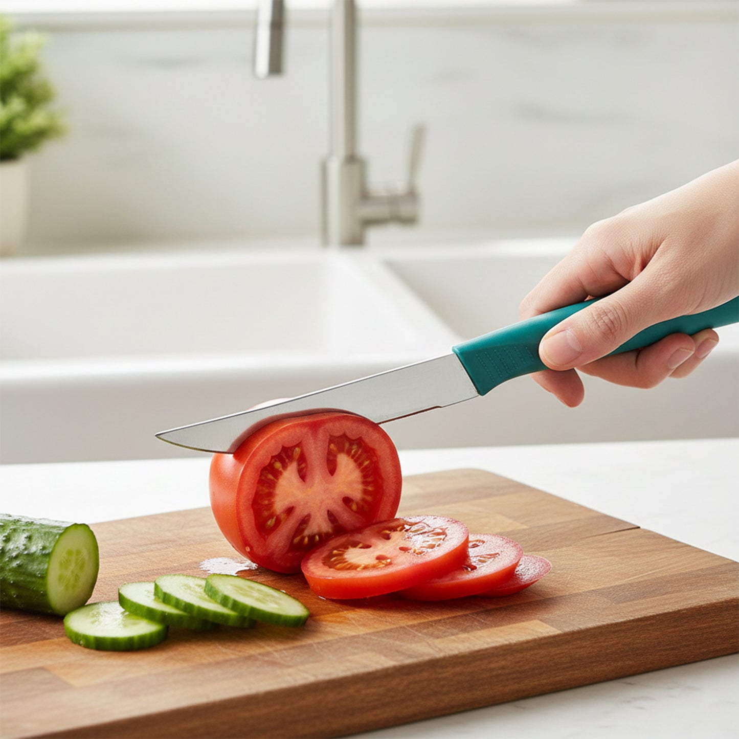 Set of 3 Stainless Steel Kitchen Knives for Fruits & Vegetables - Happy Price - Image 3