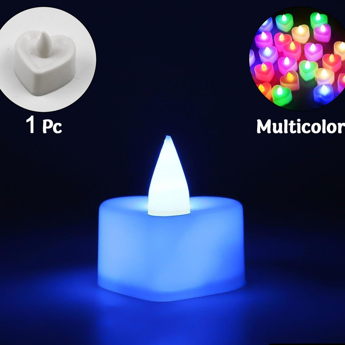 Led Tealights Smokeless Plastic Decorative Candles (Pack Of 1 Multicolor) - Happy Price - Image 1