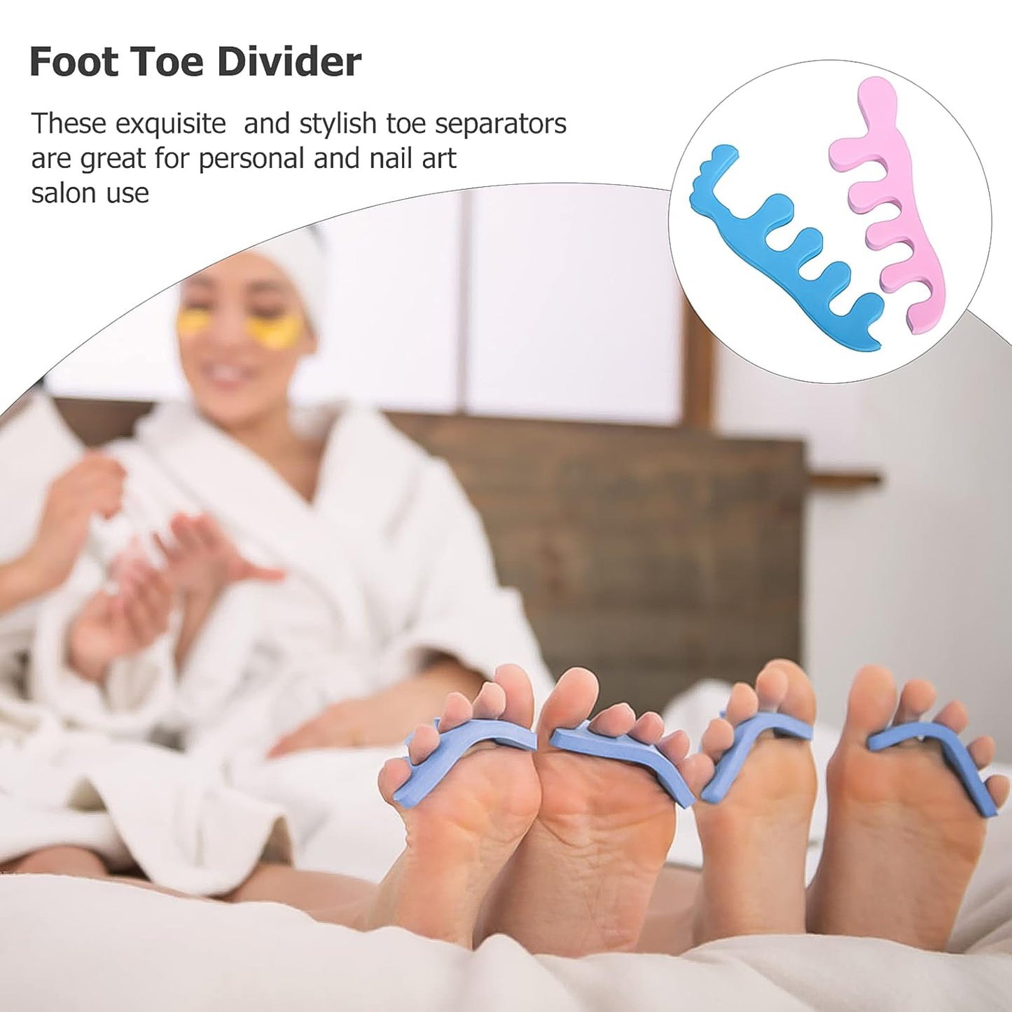 Toe Separators Toe Spacers Sponge Toe Stretcher Pedicures (1 Pair) - Happy Price - Image 2