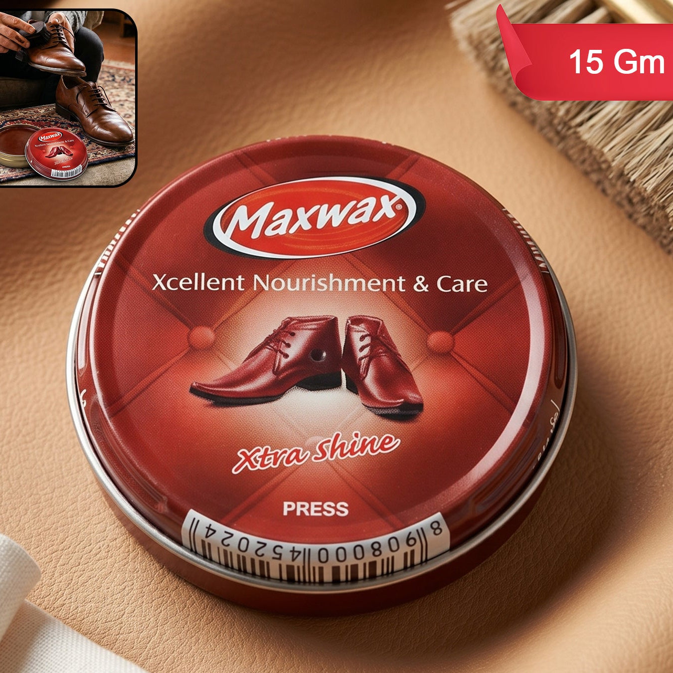 Maxwax Brown Shoe Polish Cream (1 Pc 15 Gm)