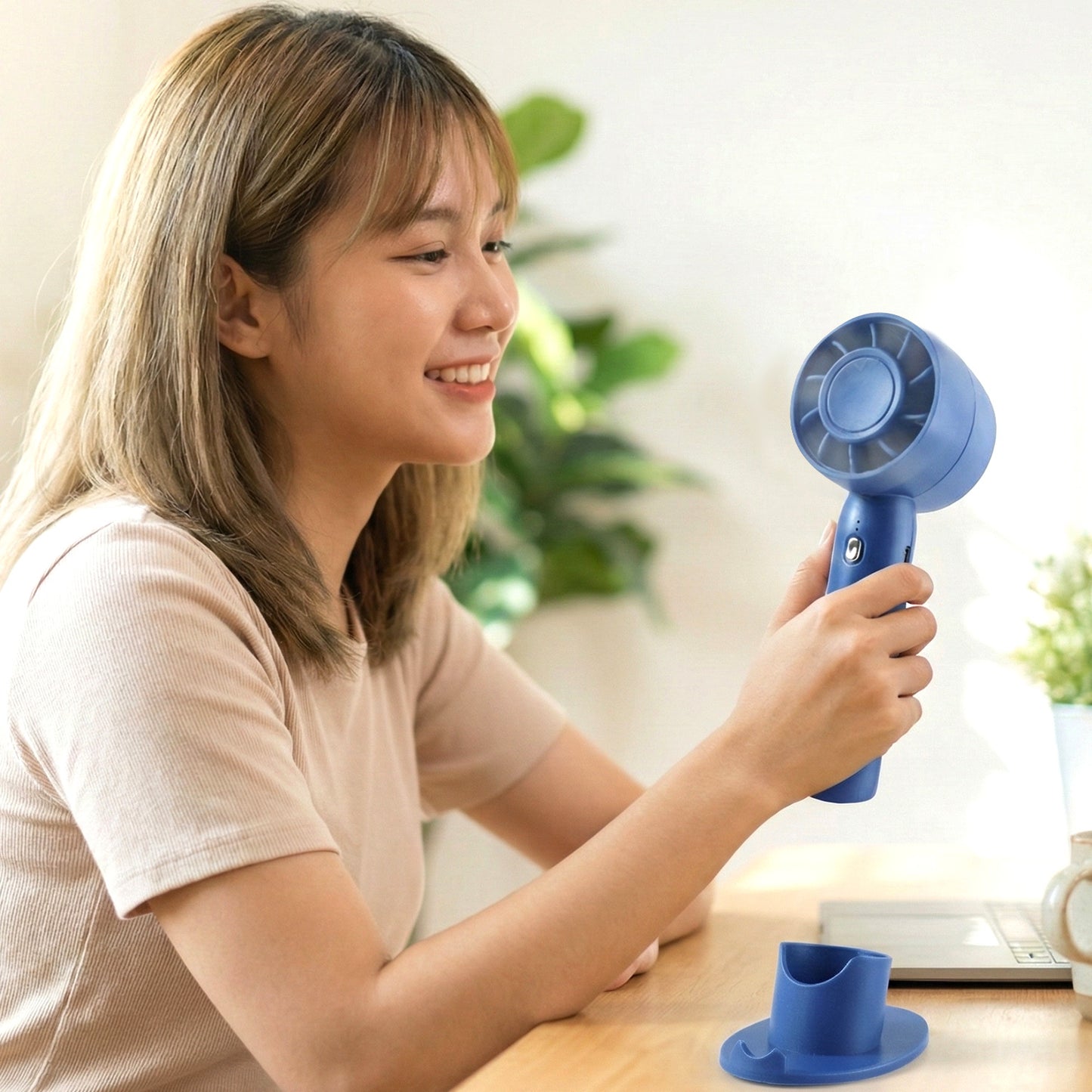 Portable Rechargeable Mini Fan - Handheld & Desk Use (1 Pc) - Great Price - Image 3